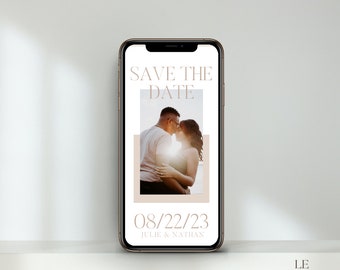 Save The Date mit Bild, Hochzeitseinladung Digital, Whatsapp Save the Date, Digitale Einladungskarte, ECard