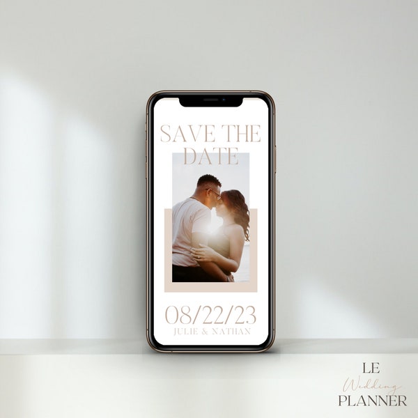 Save The Date mit Bild, Hochzeitseinladung Digital, Whatsapp Save the Date, Digitale Einladungskarte, ECard