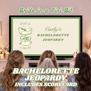 Bride in a Tini Bit Bachelorette Jeopardy Game, Fully Customizable, Canva Template (Digital Download)