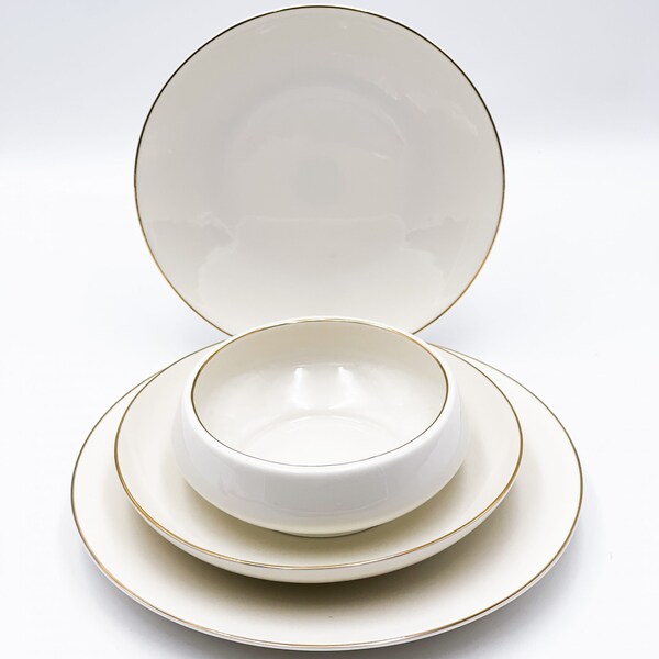 Gold Dinnerware Set Etsy