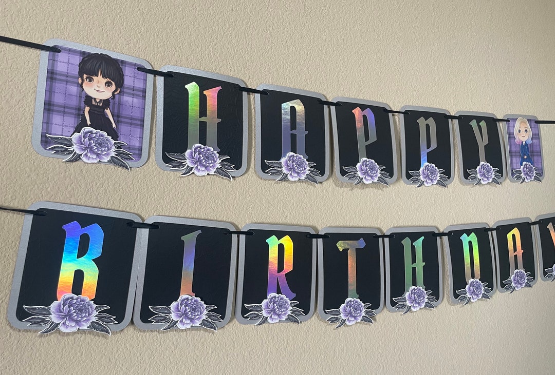 Wednesday Birthday Banner/ Enid Birthday Banner Etsy