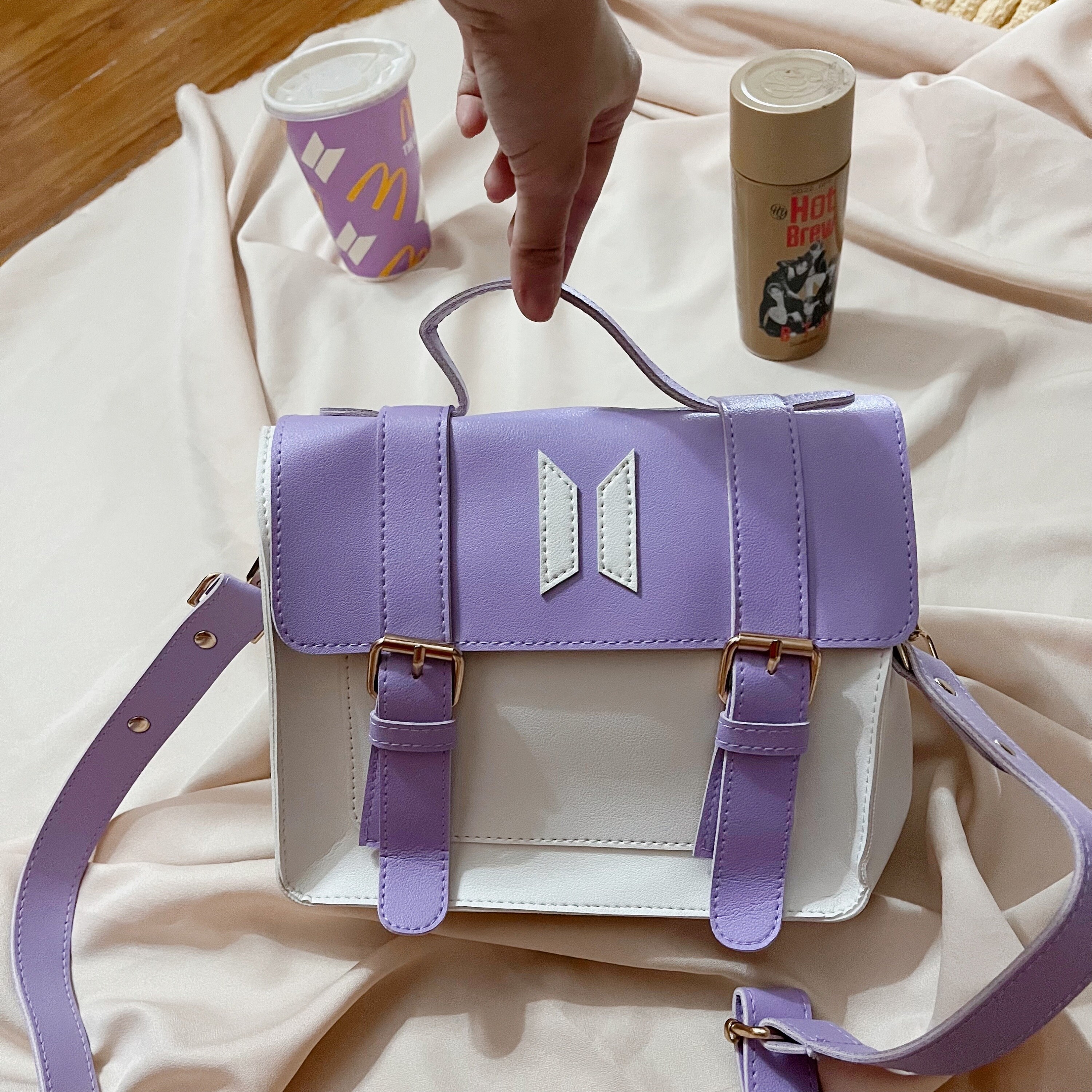 BTS Purple Satchel Bag (bangtan Fanmade Merch for Army) - Etsy