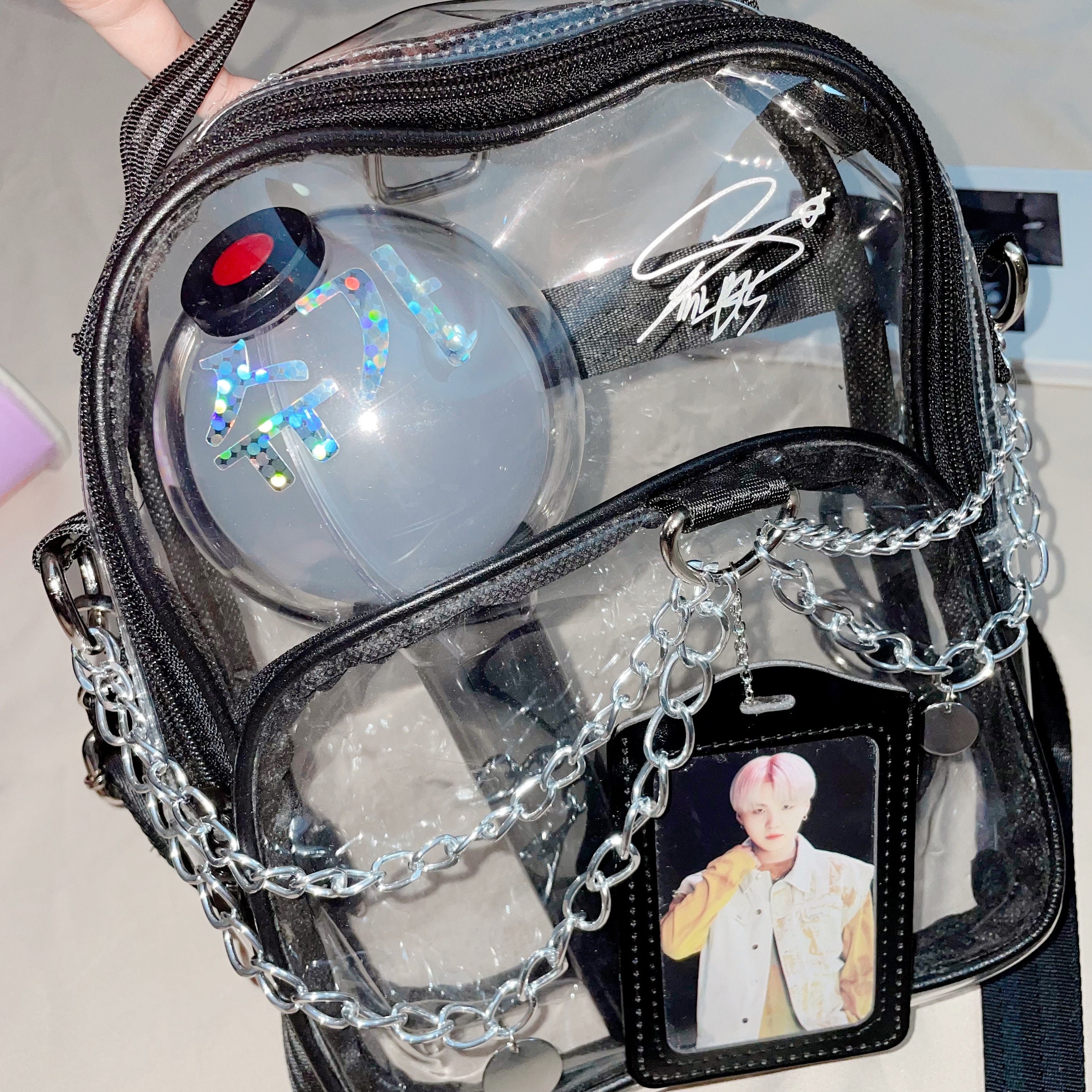 【希少！！】 (bts ARMY for Bag Cross Clear D AGUST Fanmade for Merch K-POP・アジア