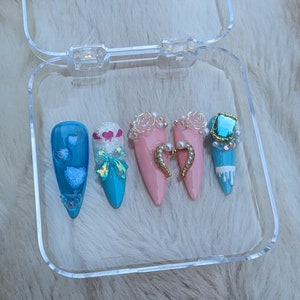 Monster High Press On Nails, Lagoona Blue, Goth Nails, Prom Nails, Graduation Nails, Blue Nails, Mermaid Nails