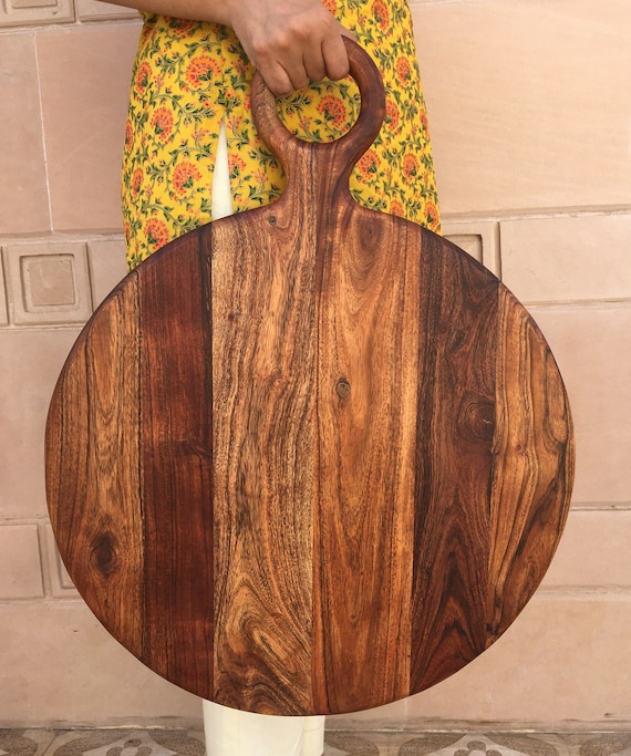 Round Paddle Handmade Mixed Wood Cutting Boards