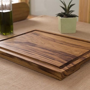 Large Butcher Board, Teak Wood Butcher Block, Butcher Cutting Board, Edge Grain Butcher Block, Professional BBQ Board, Grooved Block Board