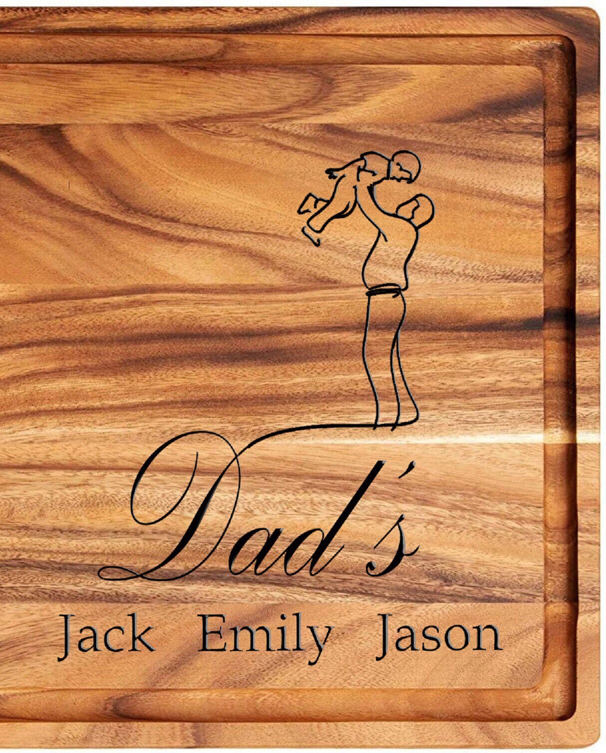 Engraved Hardwood Cutting Board, Personalized Solid Wood Gift Block