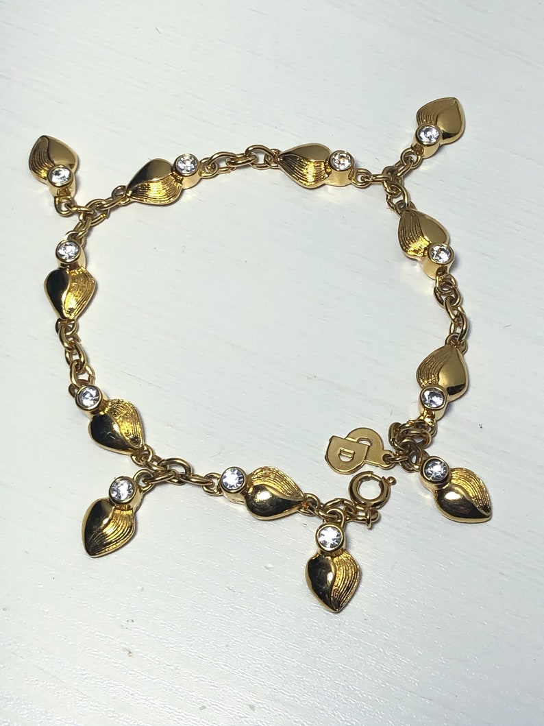 Rare CHRISTIAN DIOR VTG Gold plated Bracelet Signed Made Germany 1970s image 5