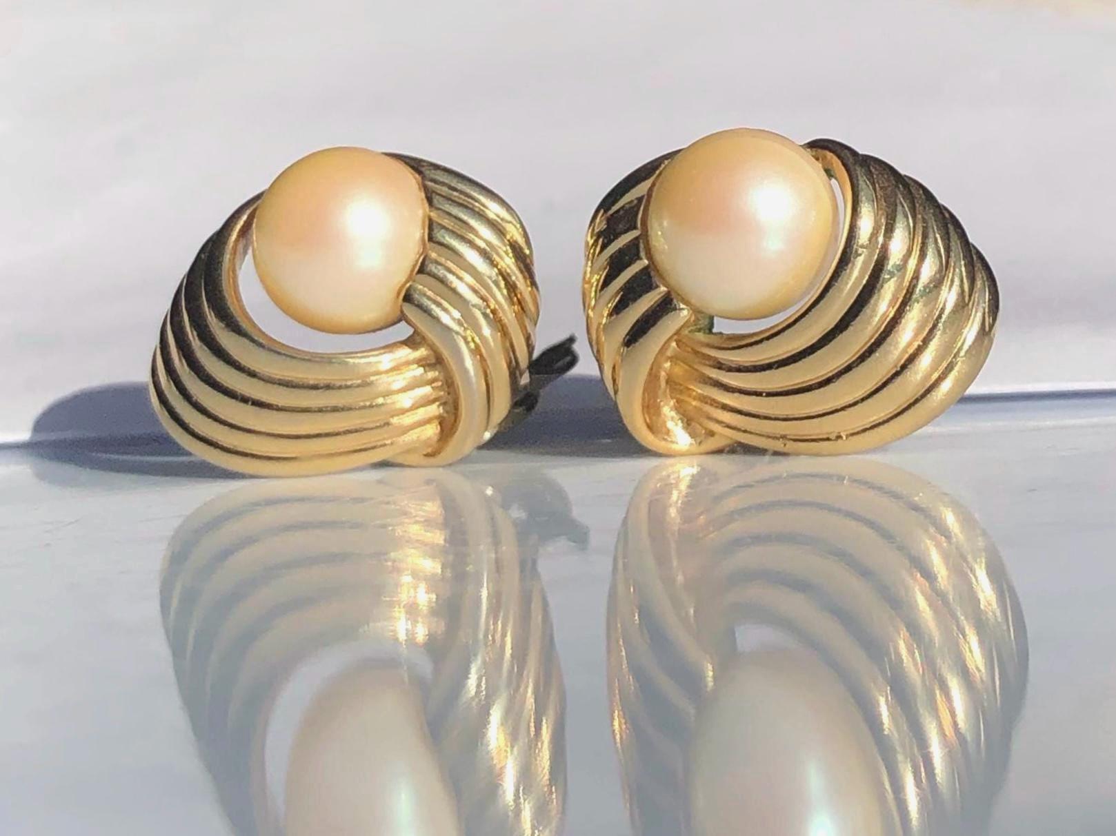 Boucles D'oreilles Nina Ricci Paris - Cristaux, Clips Dorés, Vintage Luxe