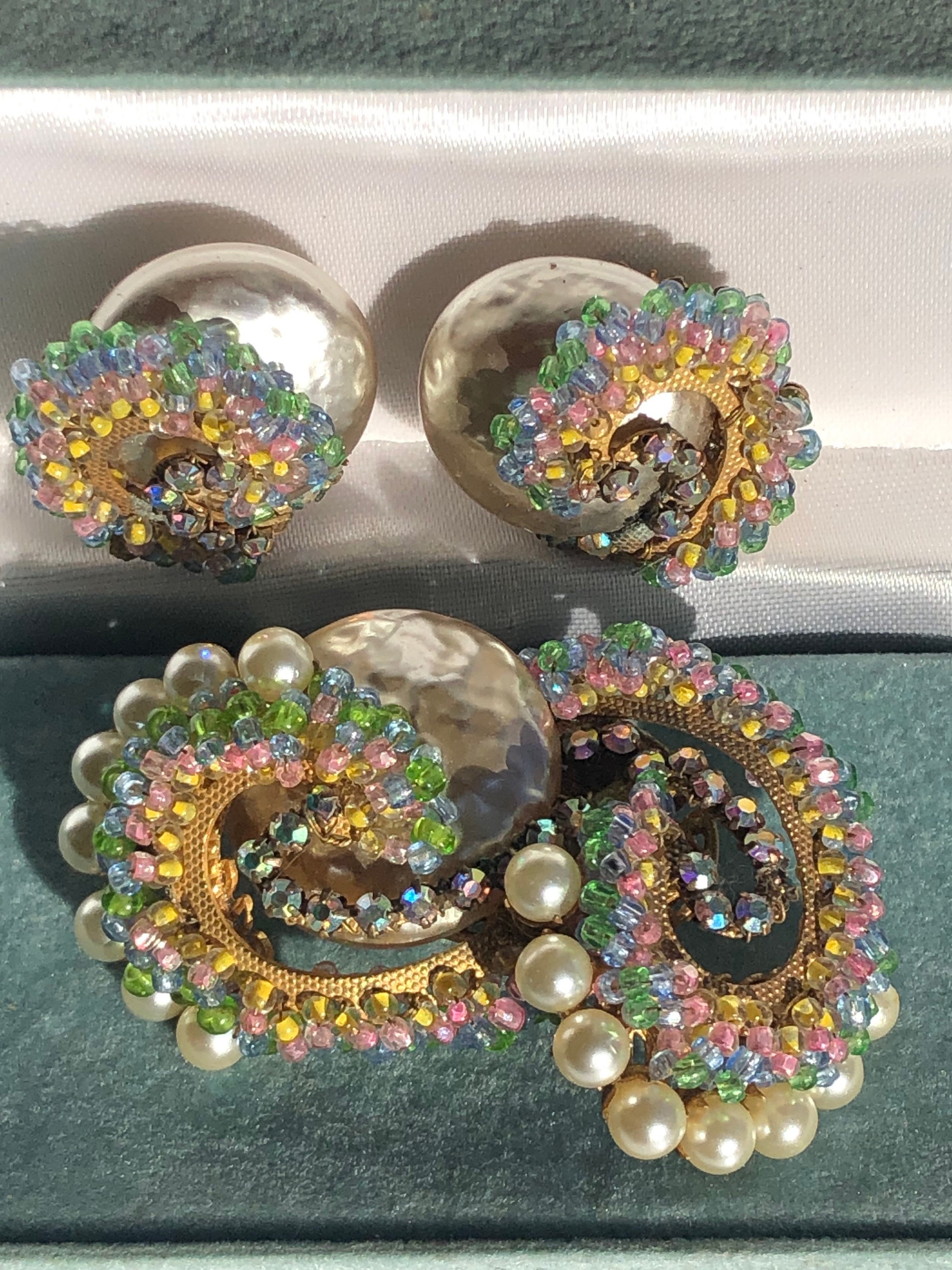 Exquisite Frank Hess Old MIRIAM HASKELL Swirl Set Large Baroque