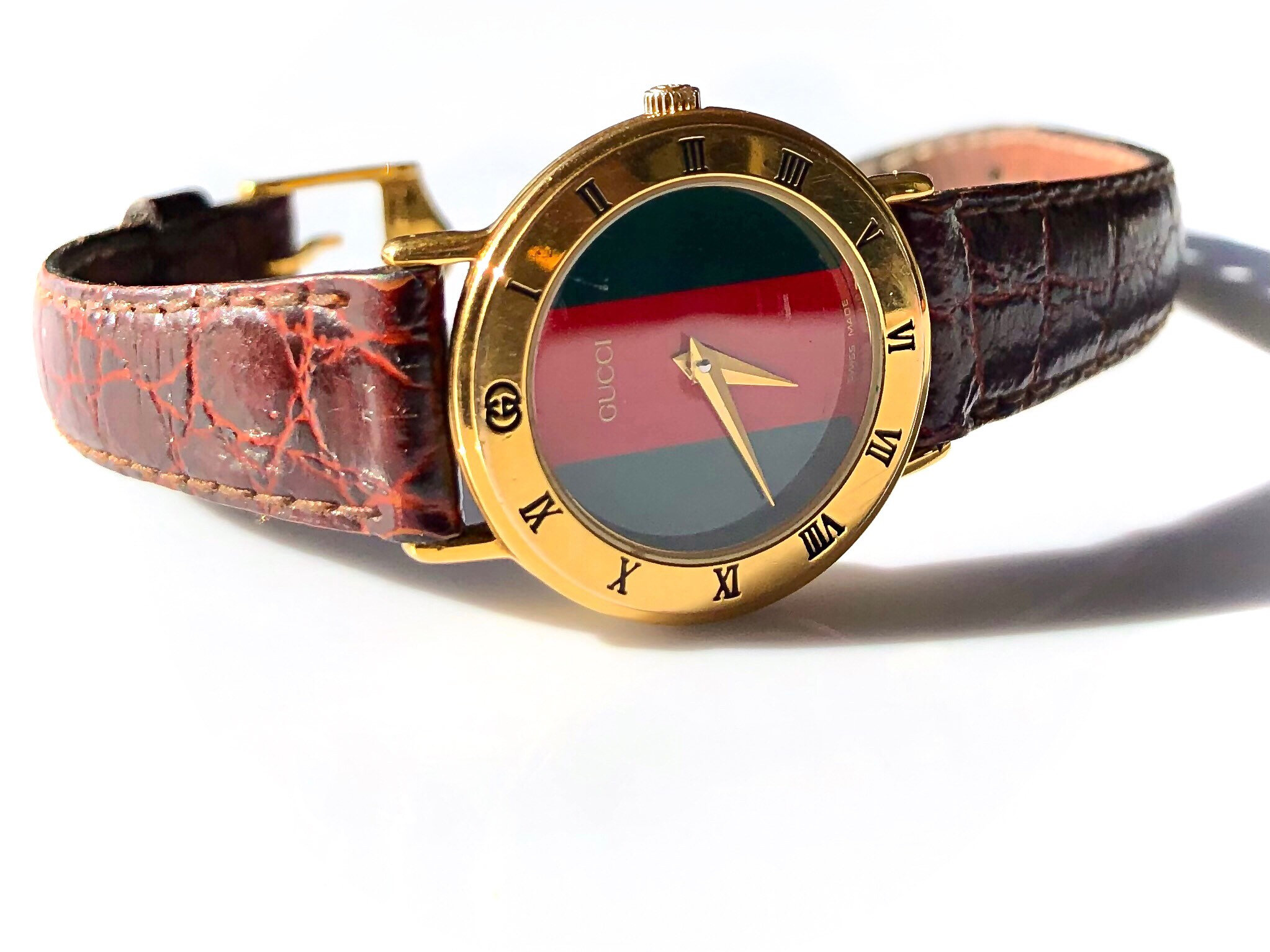 AUTHENTIC GUCCI G 3000.2.L Gold Plated / Sherry Line AUTHENTIC GUCCI G 3000.2.L Gold Plated / Sherry Line