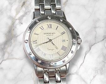 Raymond‎ Weil Tango Two Tone Stainless Steel Watch 5360 Silver Dial Date Swiss Vintage Raymond Weil Tango 5360 Wristwatch for Women, Two  main image 4