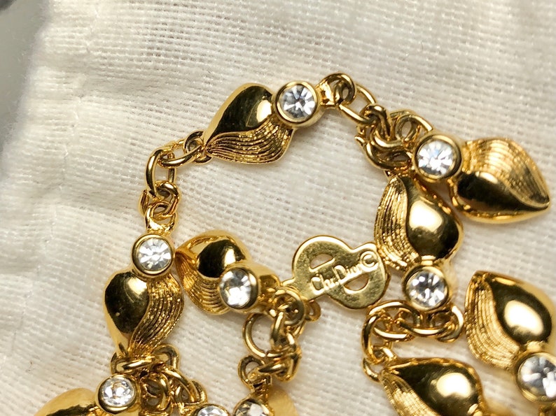 Rare CHRISTIAN DIOR VTG Gold plated Bracelet Signed Made Germany 1970s image 9