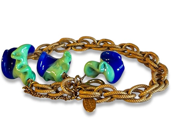 MIRIAM HASKELL SIGNED Rare Set Cobalt Blue Glass … - image 9