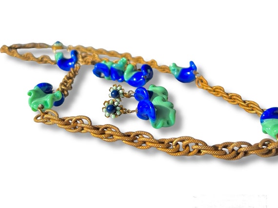 MIRIAM HASKELL SIGNED Rare Set Cobalt Blue Glass … - image 5