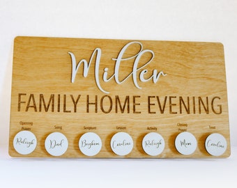 Family Home Evening Board, Custom FHE Assignments, LDS FHE Chart, Personalized Magnetic lds Family Home Evening Board