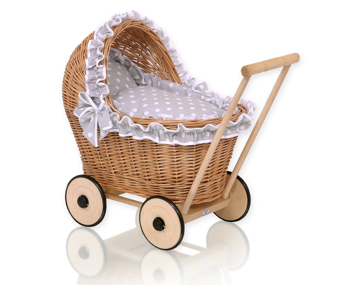 Premium NATURAL Dolls Pram with Bedding Included Dolls Pram Etsy
