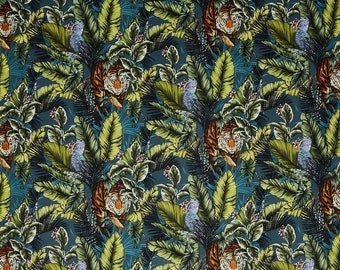 Prestigious Bengal Tiger TWILIGHT Fabric, 100% Polyester, Animal Wildlife Nature Fabric, Craft Curtain Upholstery Material, UK