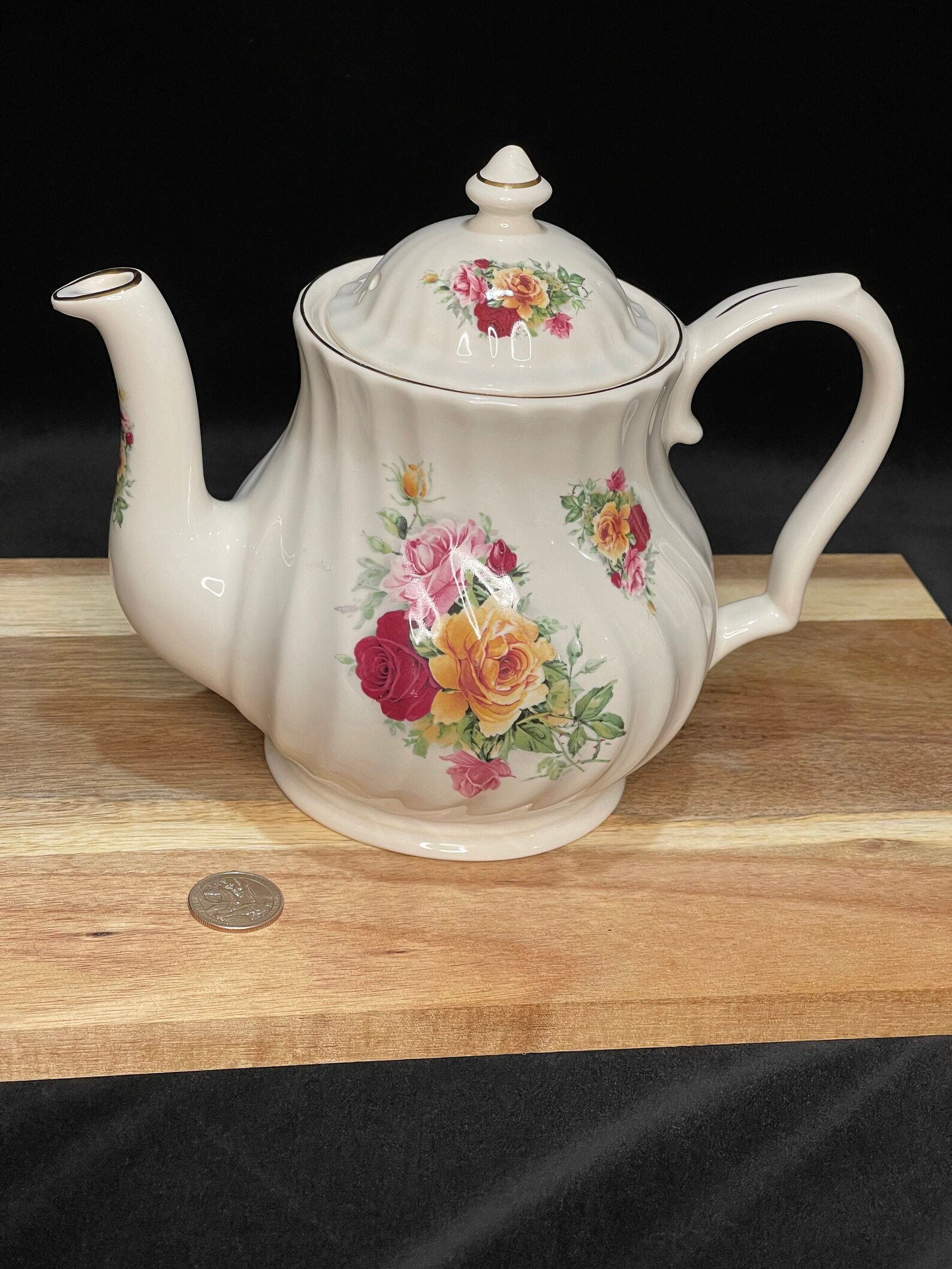 Crown Heritage International Teapot Made in England Roses Etsy