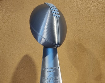 Free Shipping - Vince Lombardi Trophy Replica - Football Party Big Game Decoration LVIII(58) 2024  , Shiny Silver Chrome, Large 13.5" Height