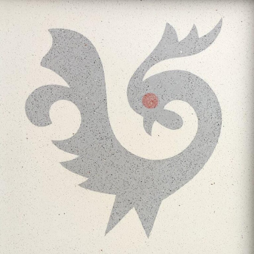 Décoration murale faite main en carreaux de ciment, symbole du coq