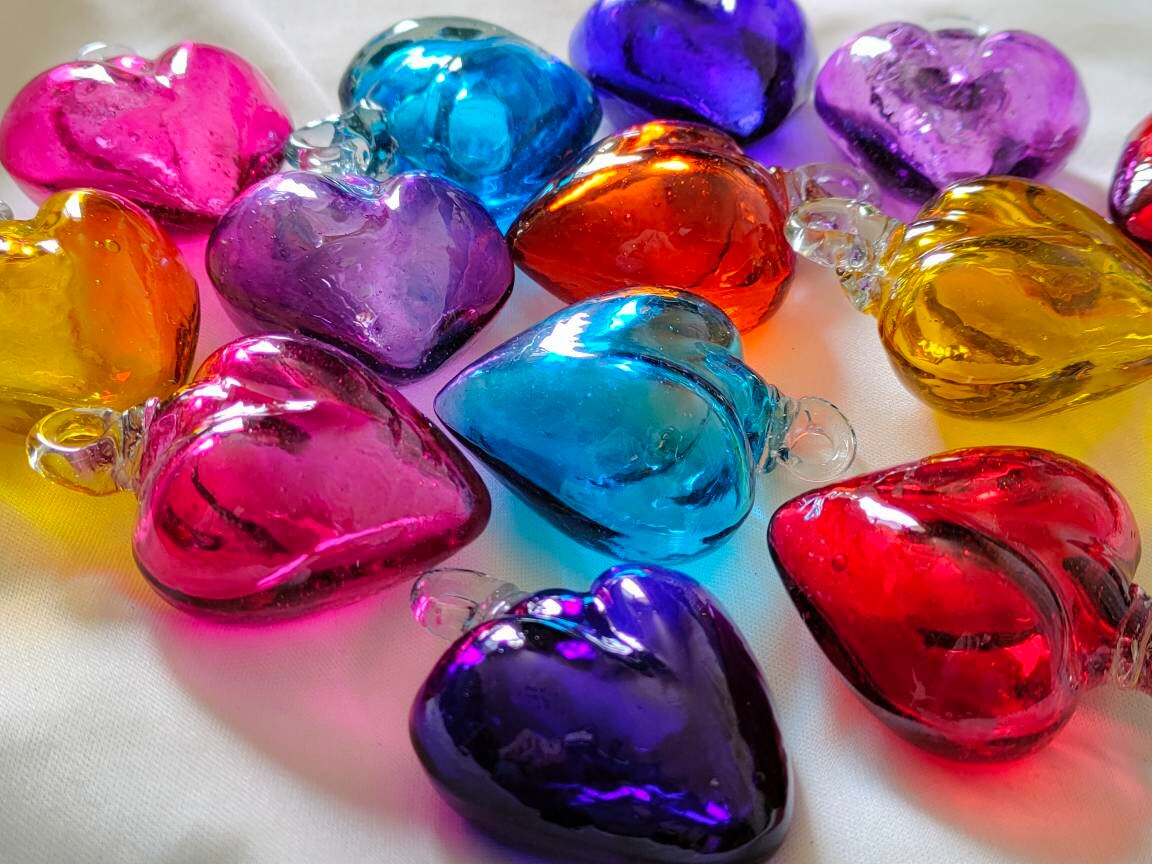 6 Corazones De Vidrio Soplado. 2.5. Blown Glass Heart. Cabo Heart, Hecho En  México. Wholesale Too -  Norway