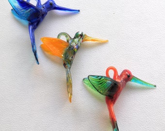 Beautiful blown-glass hummingbird. Made in Mexico. *Wholesale too, ask for it**