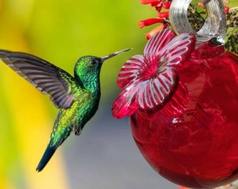 Hummingbird feeder. Bebedero para Colibrí. Handmade blownglass. Hecho en México. Comedero para colibrí. Exteriores