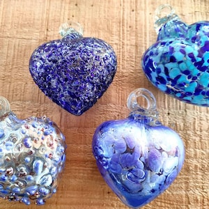 Beautiful blown glass heart. HAND Blown Glass, cabo hearts. Made in Mexico. **Wholesale too, ask for it**