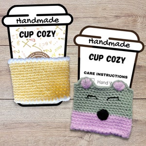 Printable cup cozy template, PDF download coffee sleeve template, best teacher cozy card, Packaging Market Display, gift for teacher image 4