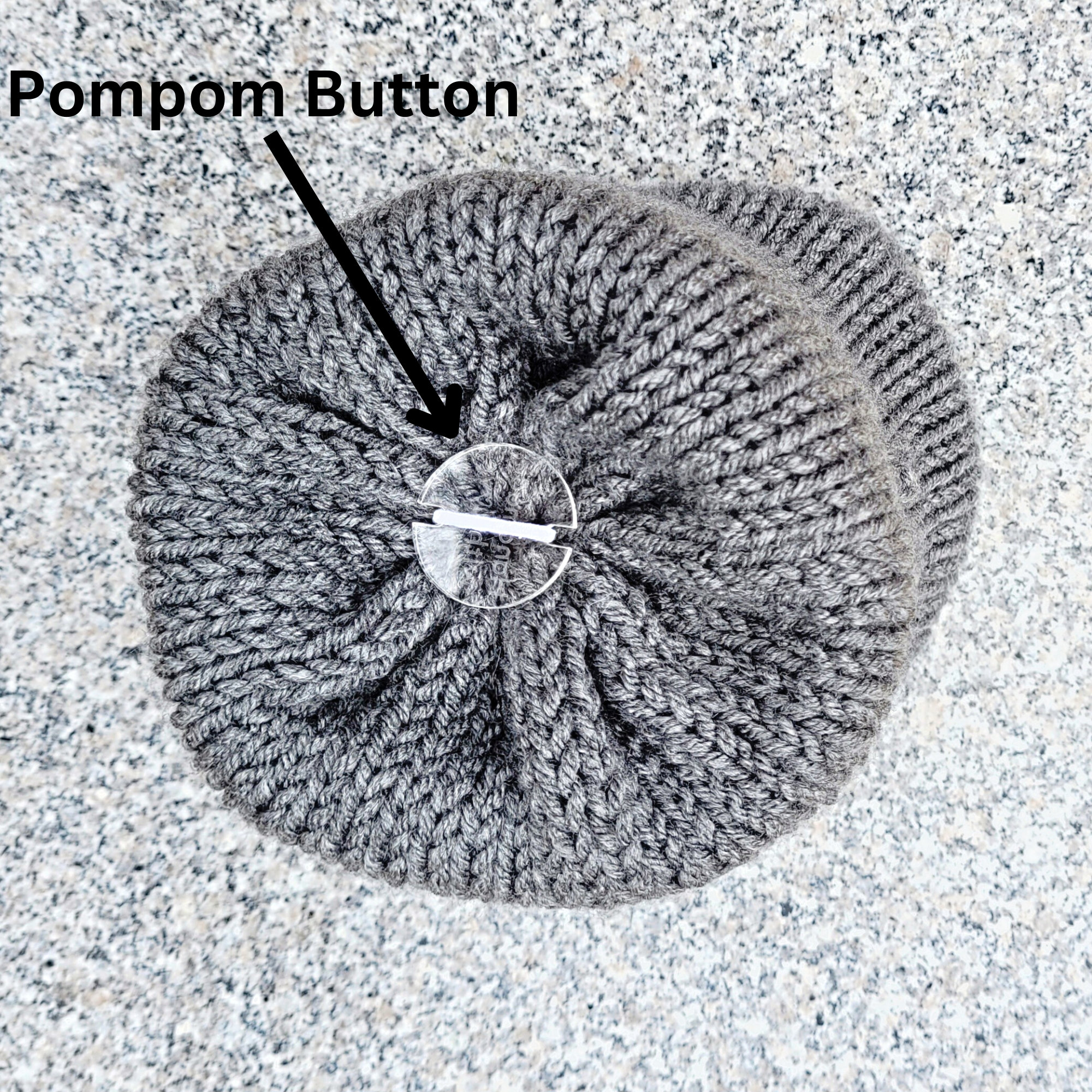 Removable pom pom buttons are game changers! #knitting #knittok #black