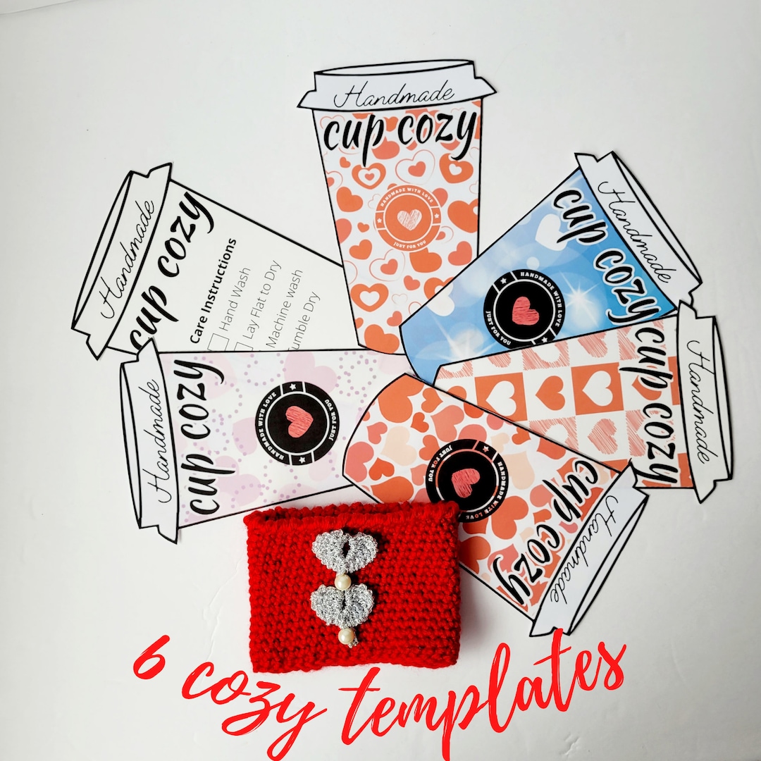 Printable Cup Cozy Template, PDF Download Cup Sleeve Template ...