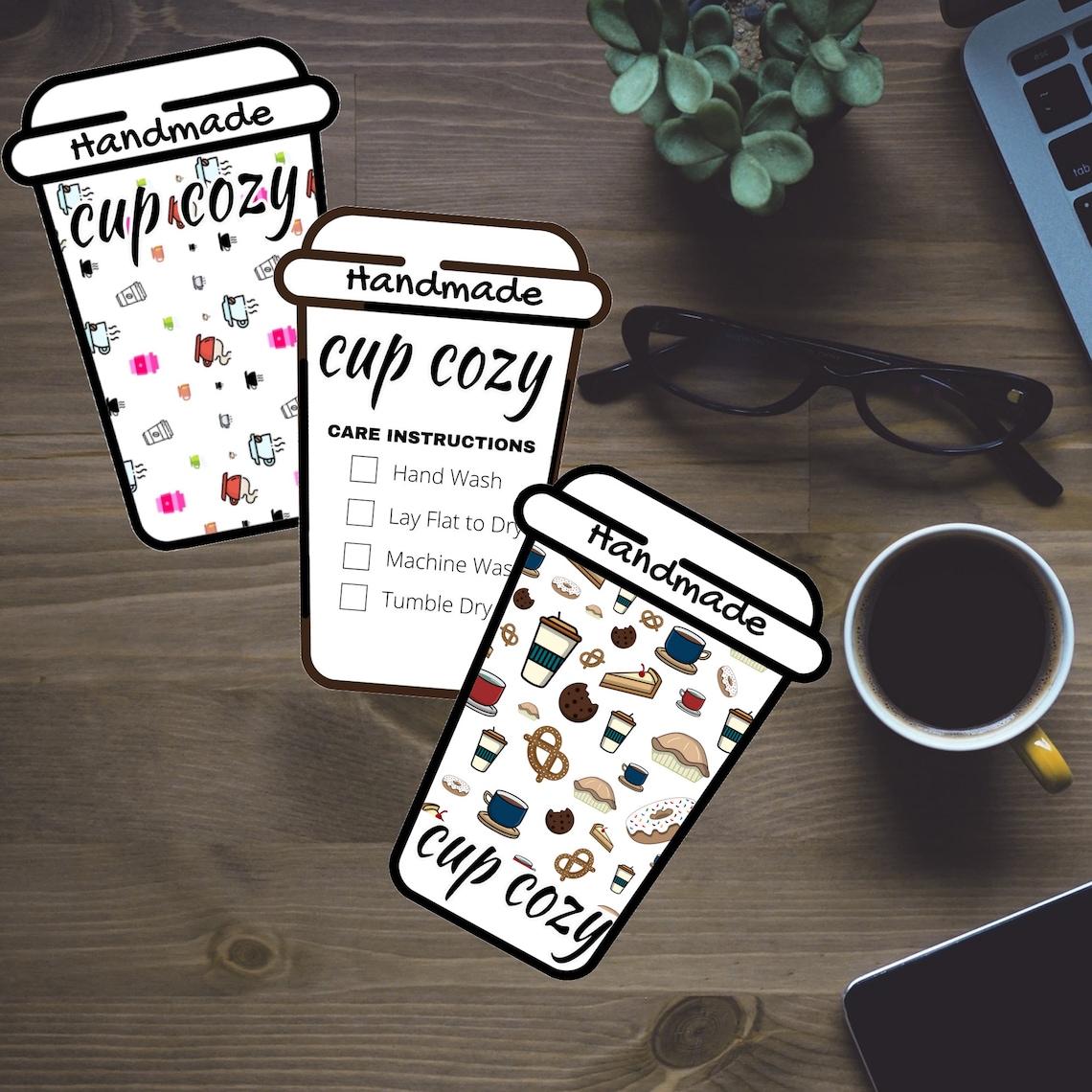 Printable Cup Cozy Template PDF Download Cup Sleeve Template | Etsy