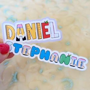 Personalized Kids Name Labels, Waterproof Back to School Stickers, Custom Name Decals for Water Bottles, Lunch Boxes and school supplies