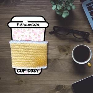 Printable Cup Cozy Template, PDF &amp; PNG Download Cup Sleeve, Packaging ...