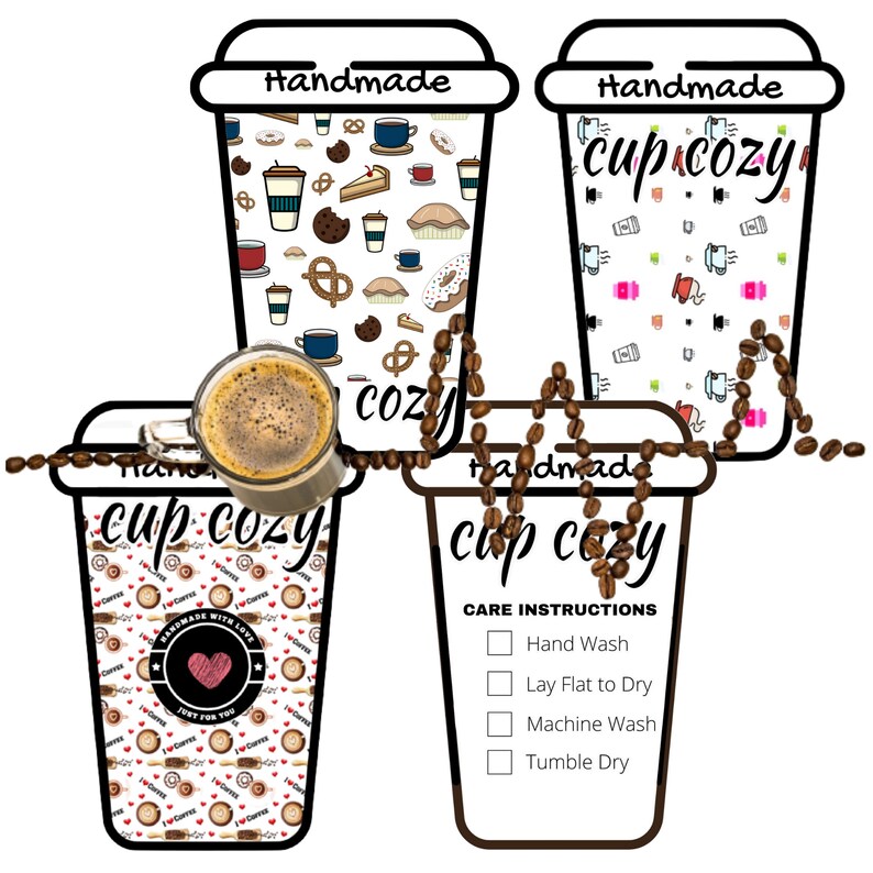 Printable Cup Cozy Template PDF Download Cup Sleeve Template | Etsy