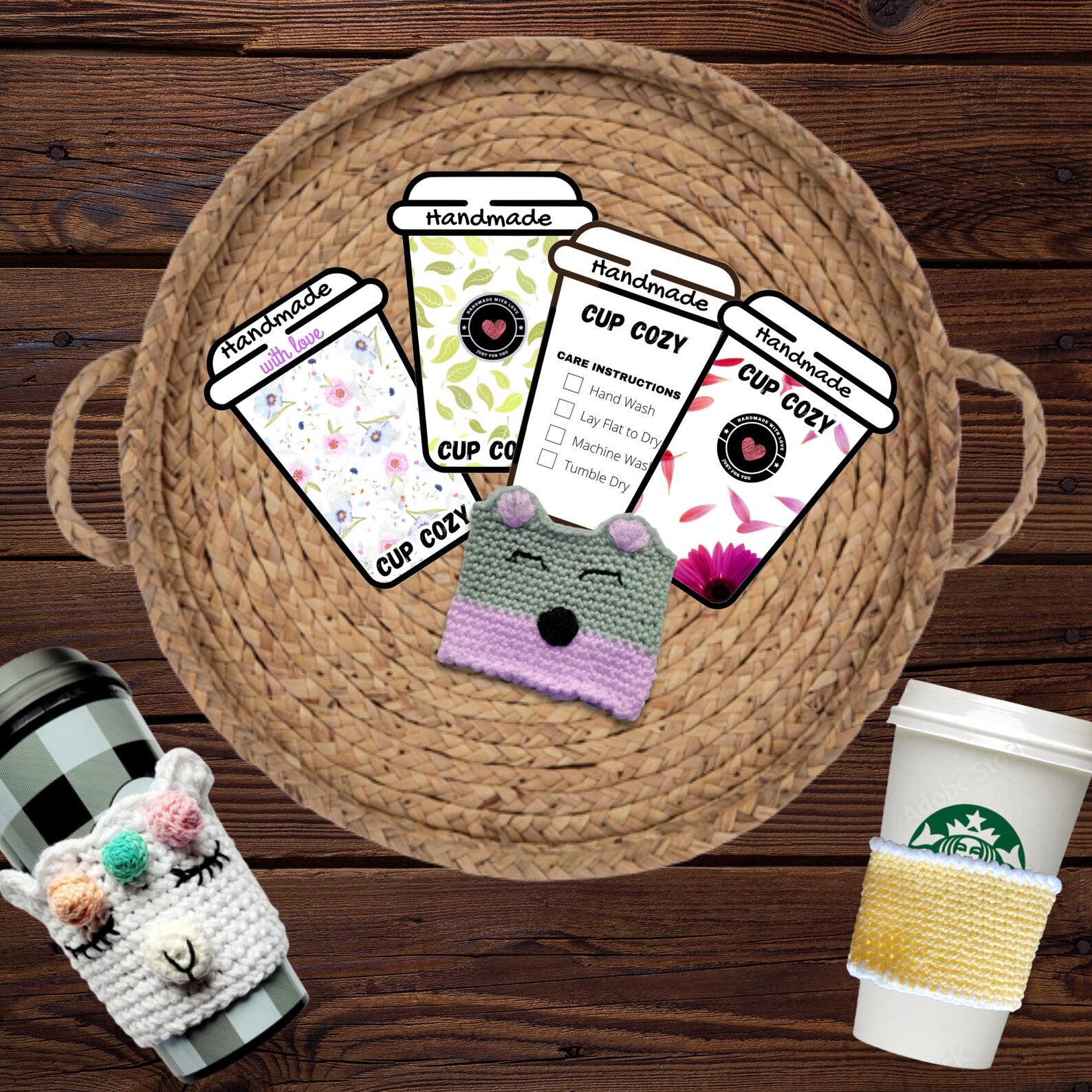 Printable Cup Cozy Template PDF Download Coffee Sleeve - Etsy