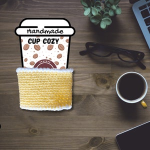 Printable Cup Cozy Template, PDF Download Coffee Sleeve Template ...