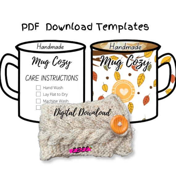 Printable Mug Cozy Template Download PDF Market Display - Etsy