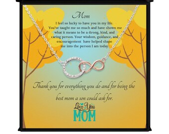 Infinite Bond Infinity Circle Necklace gift for mom, mother's day gift from son, mom birthday gift, cubic zirconia pendant, Adjustable Chain