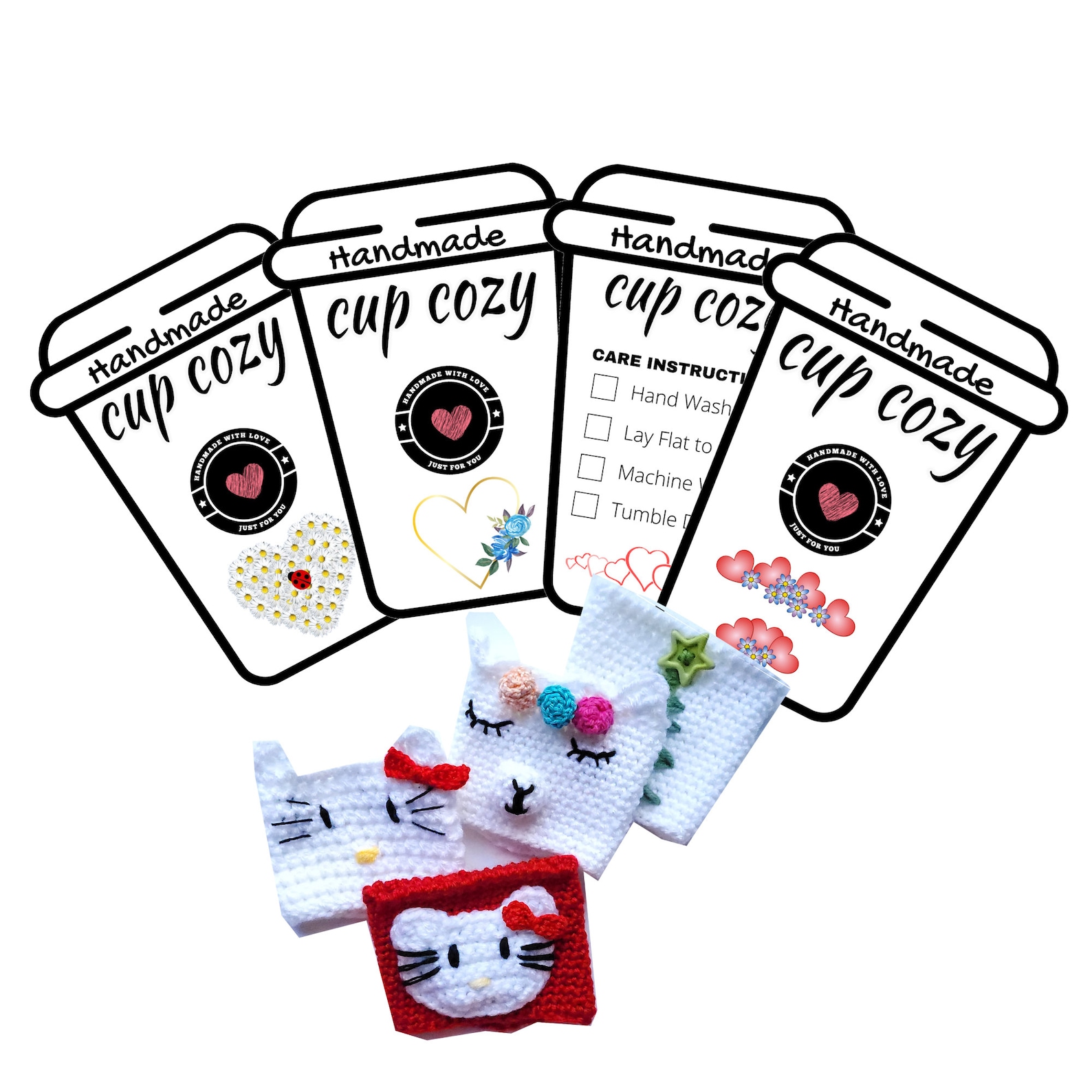 Printable Cup Cozy Template PDF Download Cup Sleeve Template - Etsy