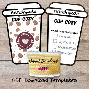 Printable cup cozy template, PDF download coffee sleeve template, Teacher Fuel cup cozy template, Packaging Market Display, gift for teacher