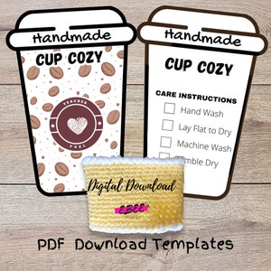 Modèle de tasse confortable imprimable, téléchargement PDF, modèle de pochette à café, modèle confortable de tasse de carburant pour enseignant, présentoir de marché d'emballage, cadeau pour enseignant