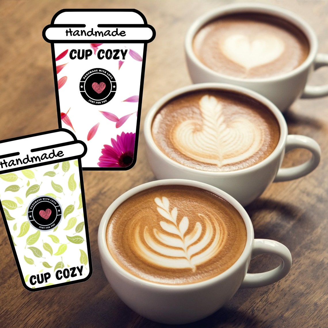 Printable Cup Cozy Template PDF Download Coffee Sleeve - Etsy