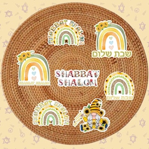 Shabbat Shalom Waterproof Stickers, Jewish Holiday Planner Stickers, Judaica Decals, Hebrew Blessing gift for teachers, Hebrew School Labels