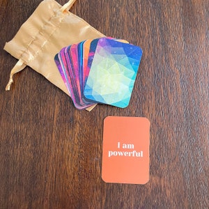 Affirmation Cards | Deck of 34 Daily Affirmations | Cards for Manifestation, Anxiety Relief, Self Love, Self Care | Mindfulness Gift