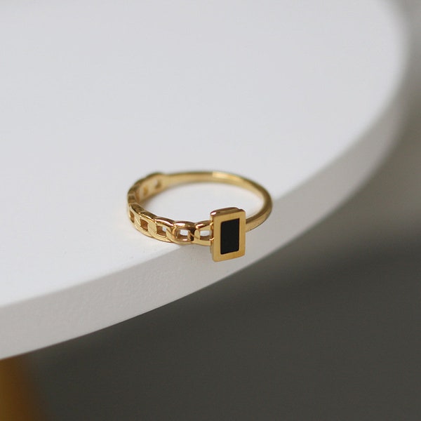 Nadia Ring | 18K Gold Titanium Steel | Non Tarnish | Waterproof | Minimalistic | Classic Chic | Gift