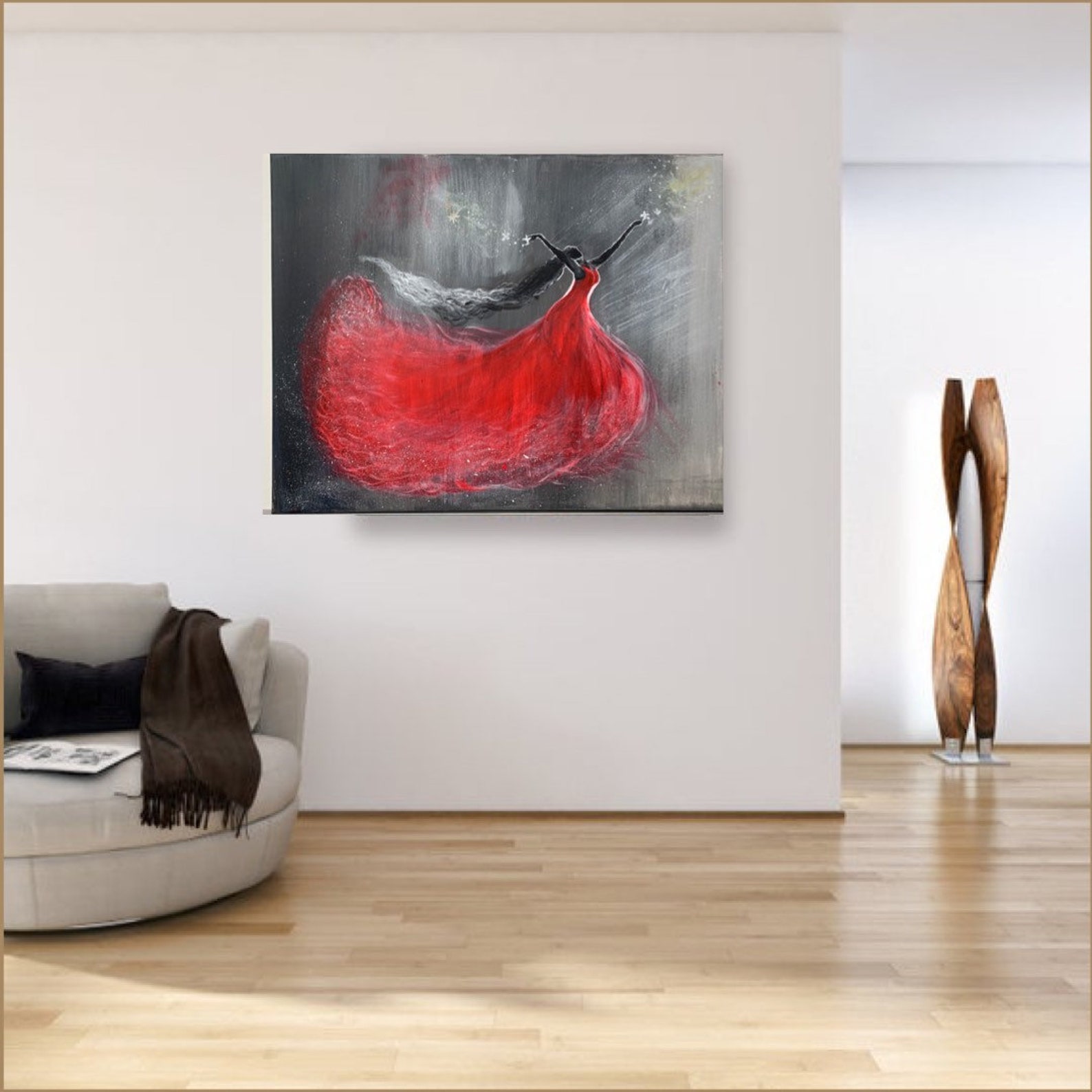 Lady in red acryl lady in red wall art acryl lady in red Etsy