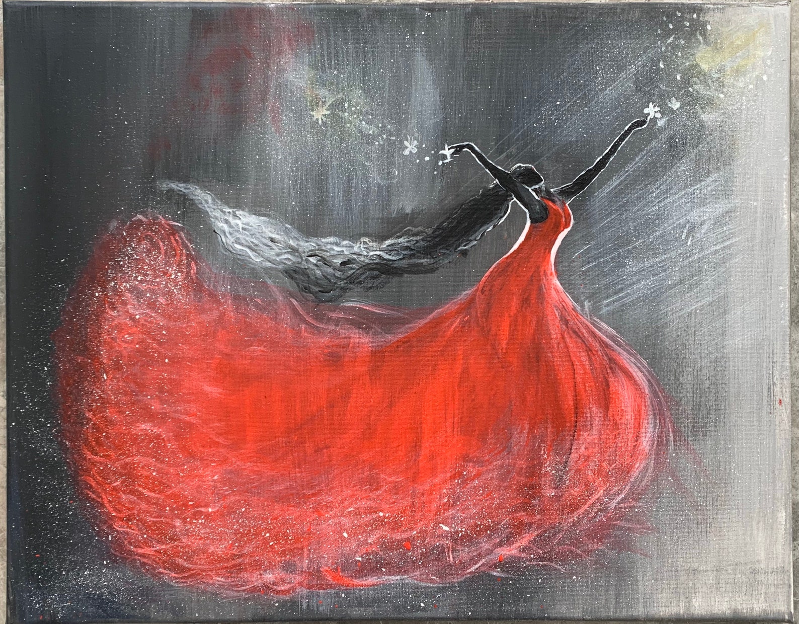 Lady in red acryl lady in red wall art acryl lady in red Etsy