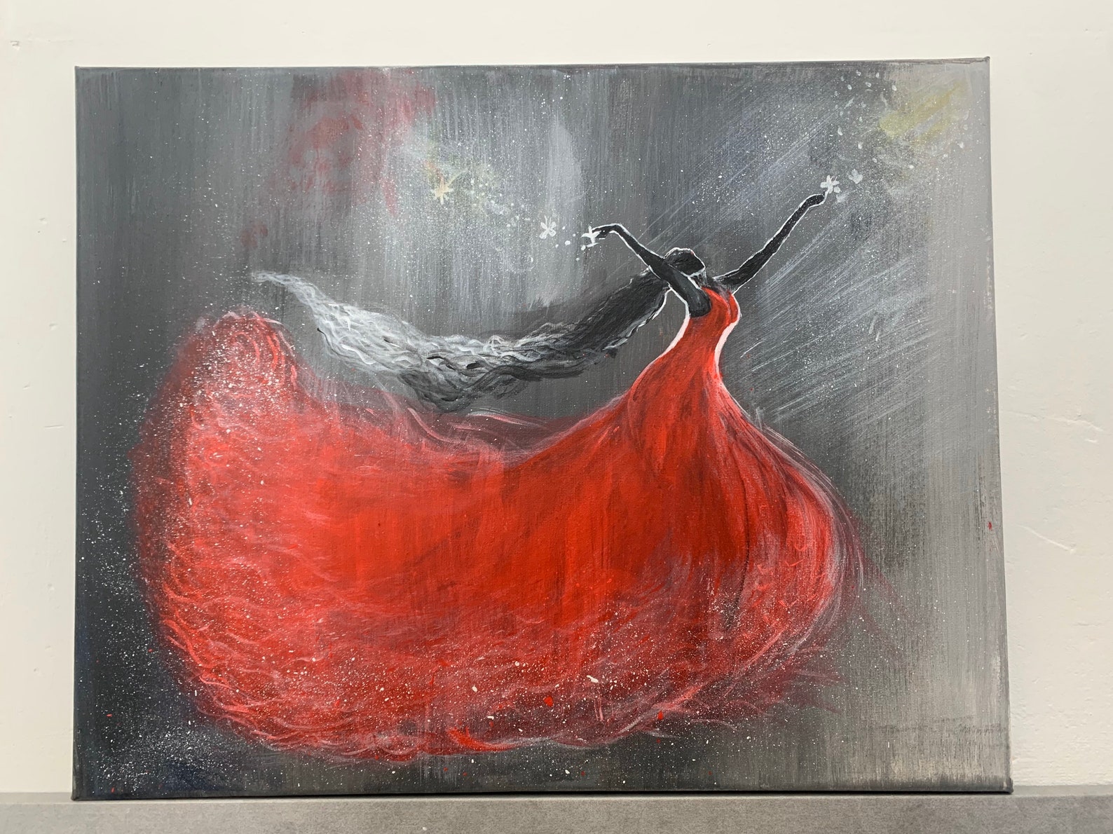 Lady in red acryl lady in red wall art acryl lady in red Etsy